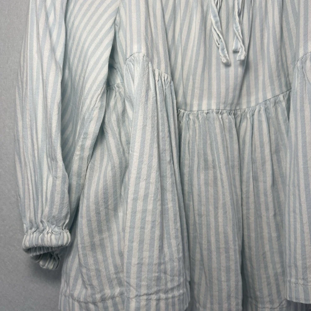 Old Navy Girls Swing Top Blouse White Blue Stripe Flowy Peasant Size XS (5)